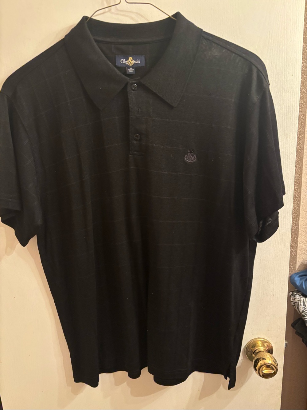 Oleg Cassini Black Men’s Polo Shirt